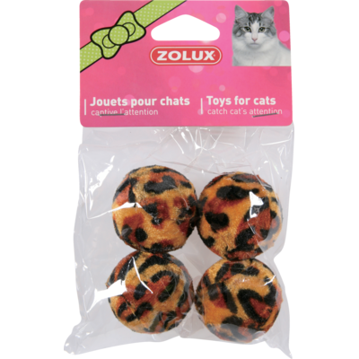 Zabawki dla kota 4 piłki pluszowe kolorowe 4cm ZOLUX