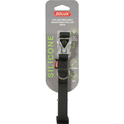Obroża silikonowa regulowana 20 mm czarny ZOLUX