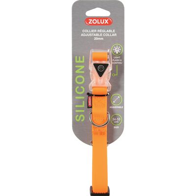 Obroża silikonowa regulowana 20 mm pomarańczowy ZOLUX