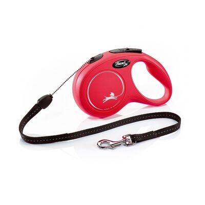 Smycz automatyczna NEW CLASSIC linka S 8 m czerwona FLEXI