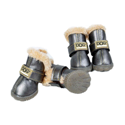 Buty dla psa T2 (4,5 x 3,5 cm, wysokość cholewki 7 cm) srebrny - 4 sztuki ZOLUX