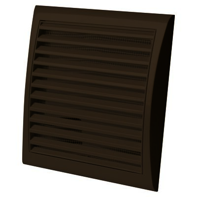 Kratka wentylacyjna z siatką 154 x 150 mm brąz