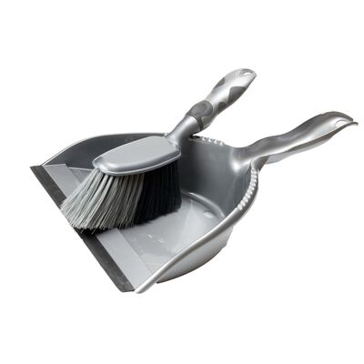 Zmiotka + szufelka z gumką silver Pucuś