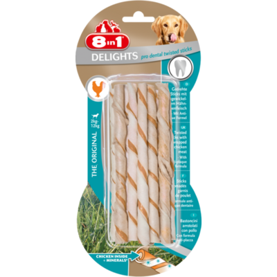 Przysmak Delights Pro Dental Twisted Sticks 10 sztuk 8in1