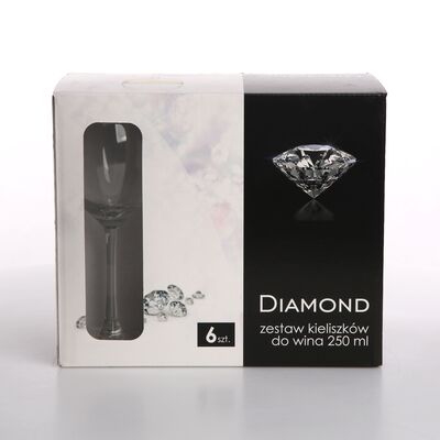 Komplet kieliszków Diamond wino białe 250 ml 6 sztuk