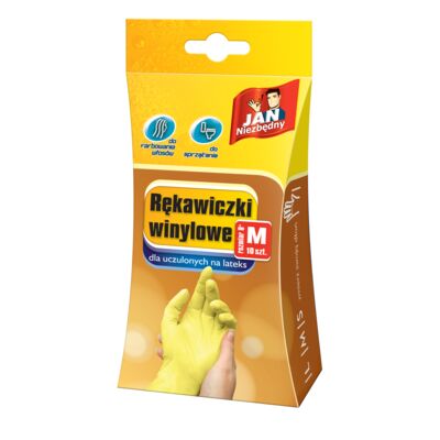 Rękawiczki winylowe M/L 10 szt. Jan Niezbędny