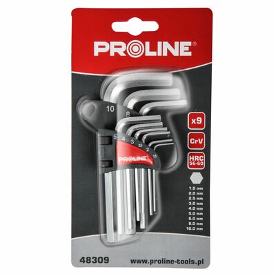 Klucze imbusowe PROLINE 9 sztuk komplet 1,5-10 mm