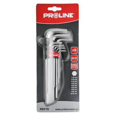 Klucze imbusowe długie PROLINE 9 sztuk komplet 1,5-10 mm