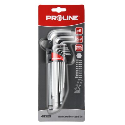 Klucze imbusowe z kulką PROLINE 9 sztuk komplet 1,5-10 mm