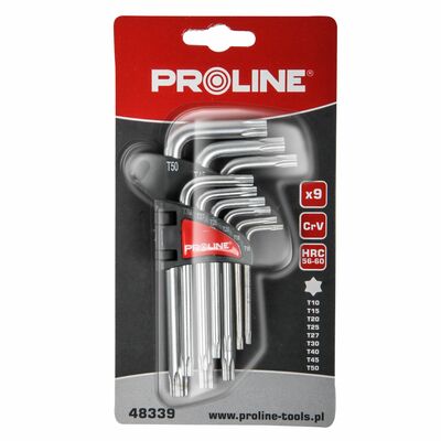 Klucze TORX PROLINE 9 sztuk komplet T10-T50