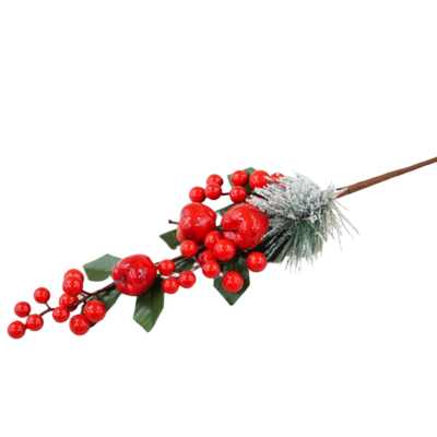 Gałązka ostrokrzewu z jabłkami 58 cm