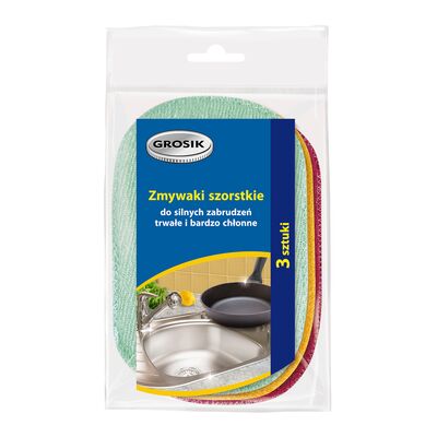 Zmywaki szorstkie chłonne 3 sztuki Grosik