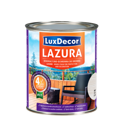 Lazura do drewna biała 0,75 l LuxDecor