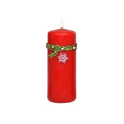 Świeca klubowa Red Star 15 cm czerwona matowa