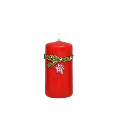 Świeca klubowa Red Star 12 cm czerwona matowa