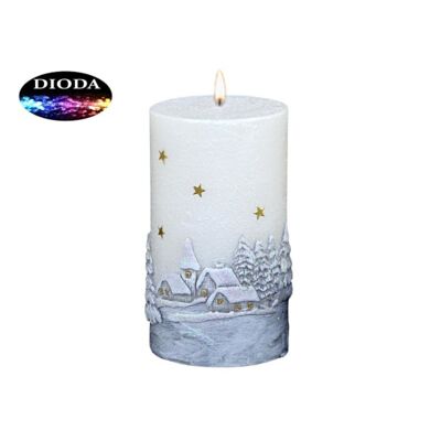 Świeca pieńkowa Iris Zimowy Sen szara