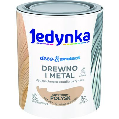 Farba akrylowa Jedynka DecoProtect Drewno i Metal Satynowy Połysk Beżowy 0,7 l