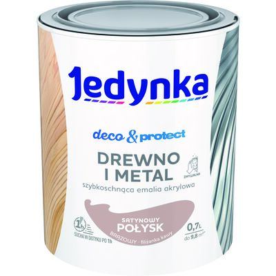 Farba akrylowa Jedynka DecoProtect Drewno i Metal Satynowy Połysk Brązowy 0,7 l