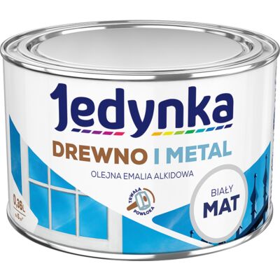 Farba alkidowa Jedynka Do Drewna I Metalu Mat Biały 0,36 l