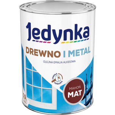 Farba alkidowa Jedynka Do Drewna I Metalu Mat Mahoń 0,9 l
