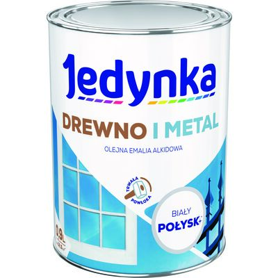 Farba alkidowa Jedynka Do Drewna I Metalu Połysk Biały 0,9 l