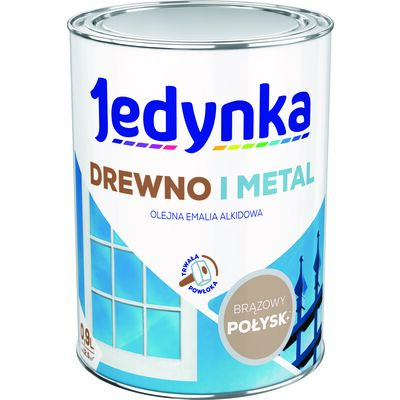 Farba alkidowa Jedynka Do Drewna I Metalu Połysk Brązowy 0,9 l