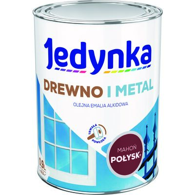 Farba alkidowa Jedynka Do Drewna I Metalu Połysk Mahoń 0,9 l