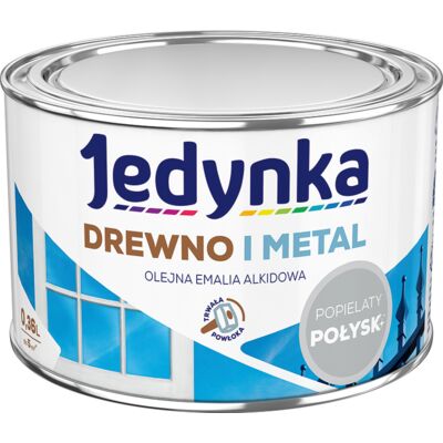 Farba alkidowa Jedynka Do Drewna I Metalu Połysk Popielaty 0,36 l