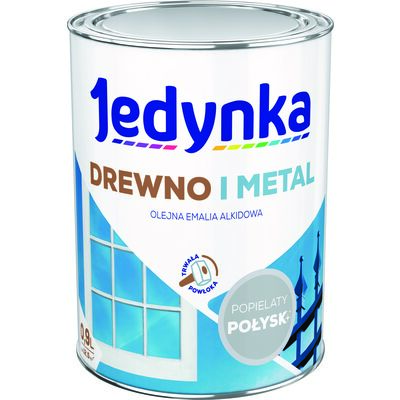 Farba alkidowa Jedynka Do Drewna I Metalu Połysk Popielaty 0,9 l
