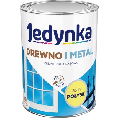 Farba alkidowa Jedynka Do Drewna I Metalu Połysk Żółty Jasny 0,9 l