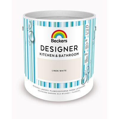 Farba lateksowa Beckers Designer KitchenBathroom Linen White 2,5 l