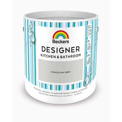Farba lateksowa Beckers Designer KitchenBathroom Porcelain Grey 2,5 l