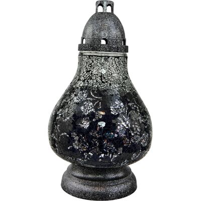 Znicz Witraż New Karafa 36 cm czarno-srebrny Ilumini