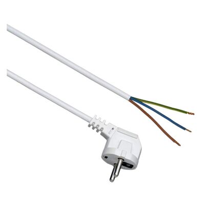 Przyłącze z wtyczką białe 3 x 1,0 mm² 3 m Duwi