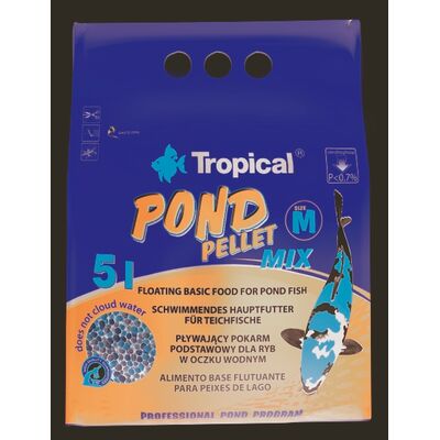 Pokarm dla ryb pływający pond Pellet mix size M 4 kg Tropical
