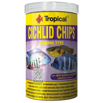 Karma dla ryb Cichlid Chips 1000 ml / 520 g Tropical