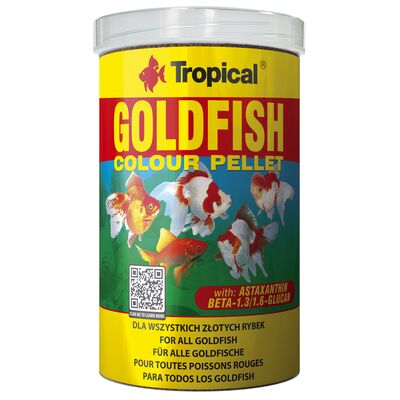 Pokarm dla złotych rybek goldFish Colour Pellet 1000 ml / 360 g Tropical