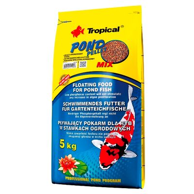 Pokarm dla ryb pływający pond Pellet mix 5 kg Tropical