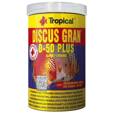 Pokarm dla ryb Discus Gran D-50 Plus płatek 1000 ml / 440 g Tropical