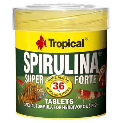 Tabletki wieloskładnikowe dla ryb Super Spirulina Forte Tablets 50 ml / 36 g, 80 sztuk Tropical