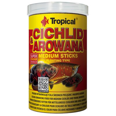 Pokarm dla ryb pływający Cichlid  Arowana Medium Sticks 1000 ml / 360 g Tropical