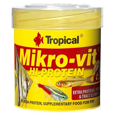 Pokarm podstawowy dla narybku Mikro-Vit Hi-Protein 50 ml / 32 g Tropical