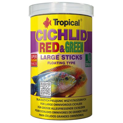 Pokarm dla ryb pływający Cichlid RedGreen Large Sticks 1000 ml / 300 g Tropical