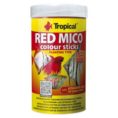 Pokarm dla ryb pływający Red Mico Colour Sticks 250 ml / 80 g Tropical