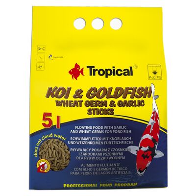 Pokarm dla ryb pływający koigoldFish wheat germgarlic Sticks 5 l / 400 g worek Tropical