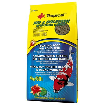 Pokarm dla ryb pływający KOIGOLDFISH SPIRULINA STICKS 4 kg Tropical