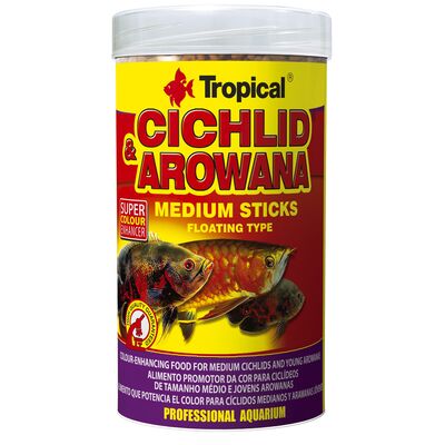 Pokarm dla ryb pływający Cichlid  Arowana Medium Sticks 250 ml / 90 g Tropical