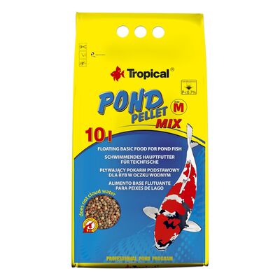 Pokarm dla ryb pływający pond Pellet mix size M 10 l / 1100 g worek Tropical