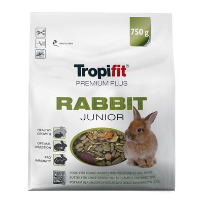 Karma dla młodych królików Rabbit Junior Tropifit Premium Plus 750 g