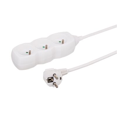 Przedłużacz 3-gniazdowy biały 3 m Duwi